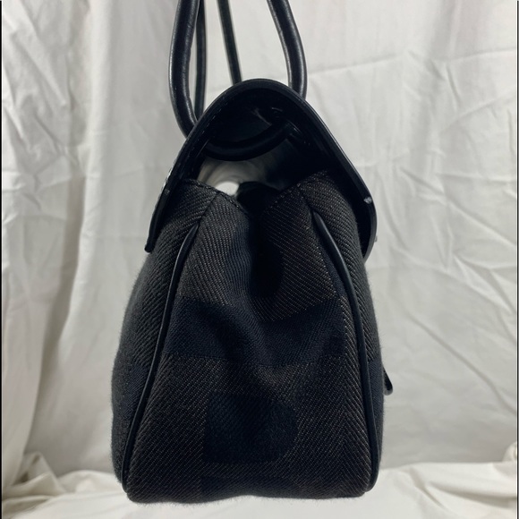 Genuine vintage BALLY black signature canvas and leather shoulder bag purse - Picture 3 of 15